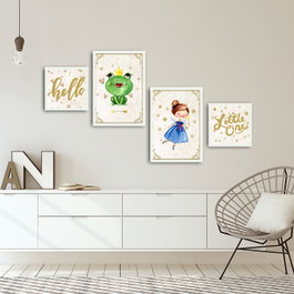 Wallity Cuadro Decorativo Enmarcado 4 Piezas 4PBCT-19 Multicolor